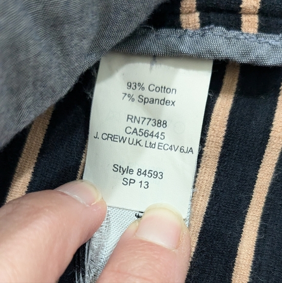 J.Crew Woman Maritime Blazer Jacket Black Tan Striped Button Front Collared M - Picture 9 of 11